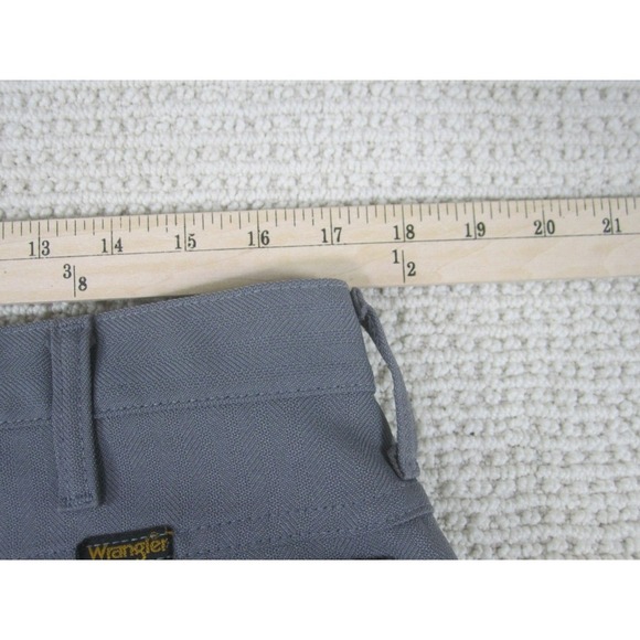 VTG Wrangler Pants Mens 36 Gray Chino 70's 80's USA Polyester Straight Leg 34x26 - Picture 7 of 9